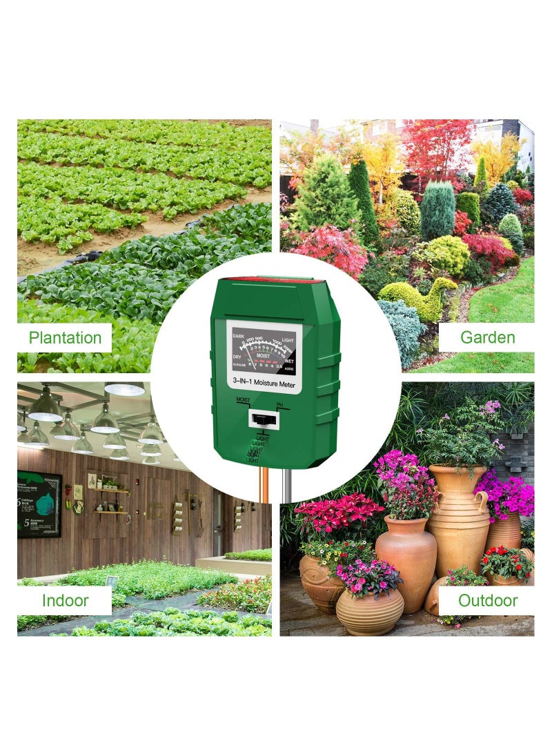SYOSI Soil Tester, 3-in-1 Soil Moisture/Light/pH Meter, Gardening Lawn Farm Test Kit Tool, Digital Plant Probe, Water Hydrometer Sunlight Tester for Indoor Outdoor, for Plant Care, Great for Garden, Lawn  - Image 5