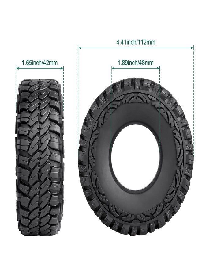 Hobbyfire 4 قطع إطارات هوبي فاير 1.9 بوصة 1/10 إطارات زاحف الصخور RC OD 112 مم مع رغوة ل Traxxas TRX 4 Axial SCX10 II III - Image 2
