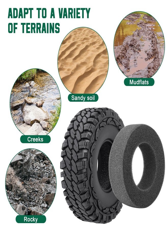 Hobbyfire 4 قطع إطارات هوبي فاير 1.9 بوصة 1/10 إطارات زاحف الصخور RC OD 112 مم مع رغوة ل Traxxas TRX 4 Axial SCX10 II III - Image 4