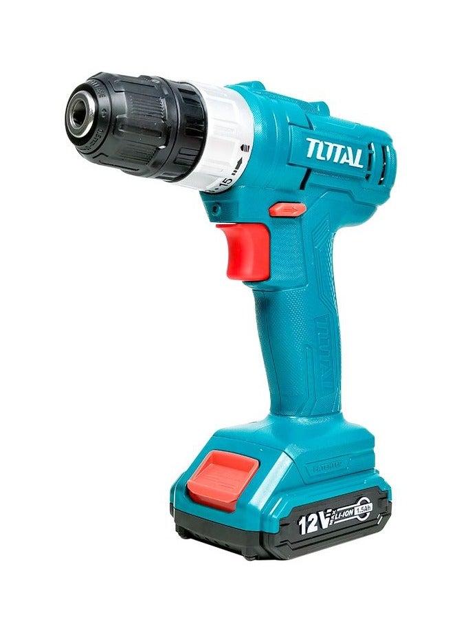 TOTAL Premium Quality Cordless Drill Electric Screwdriver 128 Pcs Tool Set with Li-ion Battery TOTAL : THKTHP11282 - Image 1