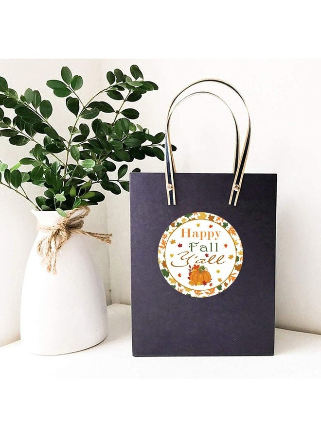 reMarkable Happy Fall Y'all Stickers, 2 Inch Pumpkin Autumn Floral Thank You Labels, Thanksgiving Stickers for Party Favors Envelope Seals & Goodie Bags - Image 4
