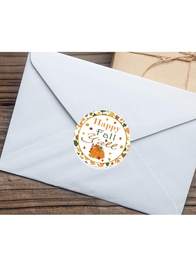 reMarkable Happy Fall Y'all Stickers, 2 Inch Pumpkin Autumn Floral Thank You Labels, Thanksgiving Stickers for Party Favors Envelope Seals & Goodie Bags - Image 3