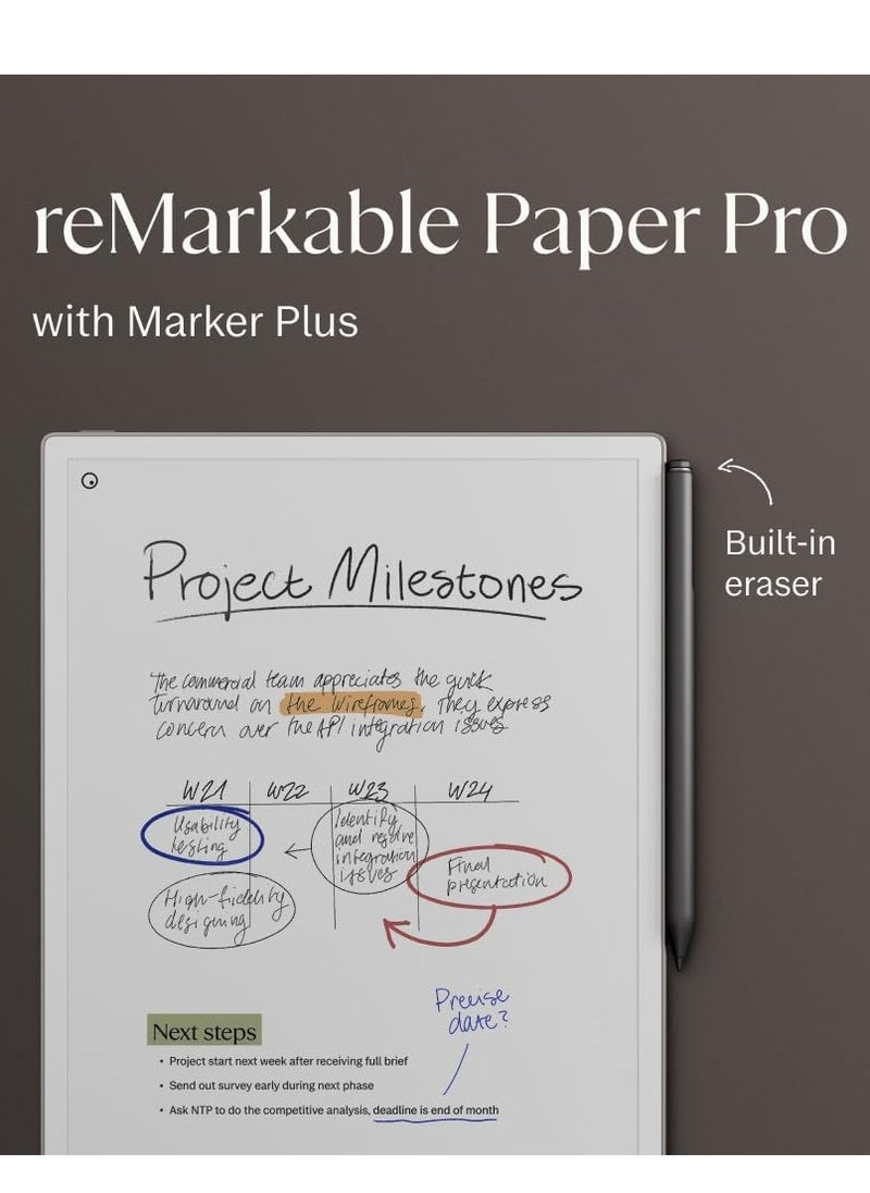 Remarkable - reMarkable Paper Pro 11.8” Color Tablet with Marker Plus with Eraser - Image 1