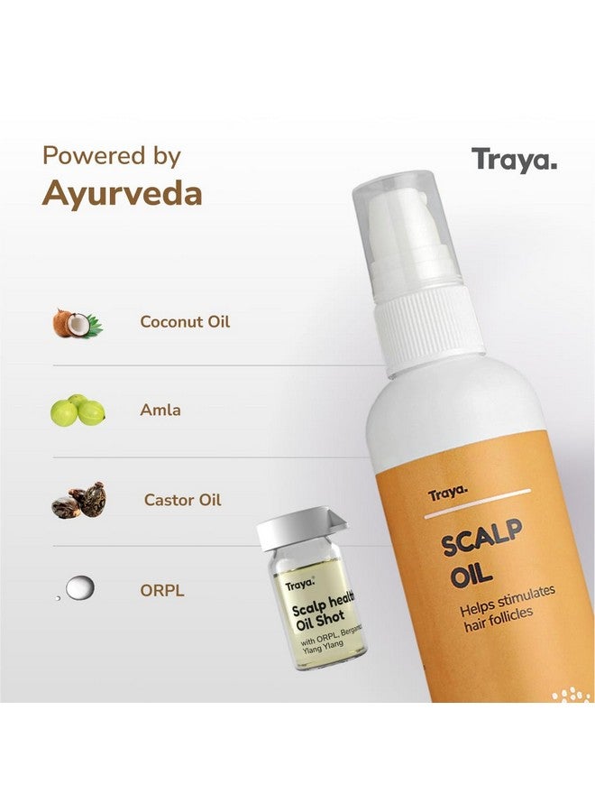 Traya Scalp Oil with Scalp Health Shots for Healthy Scalp | Contains Coconut Oil, Bhringraj Oil For Hair Growth, Bergamot Essential Oils, ORPL, and Ylang Ylang (87ml) - Image 3