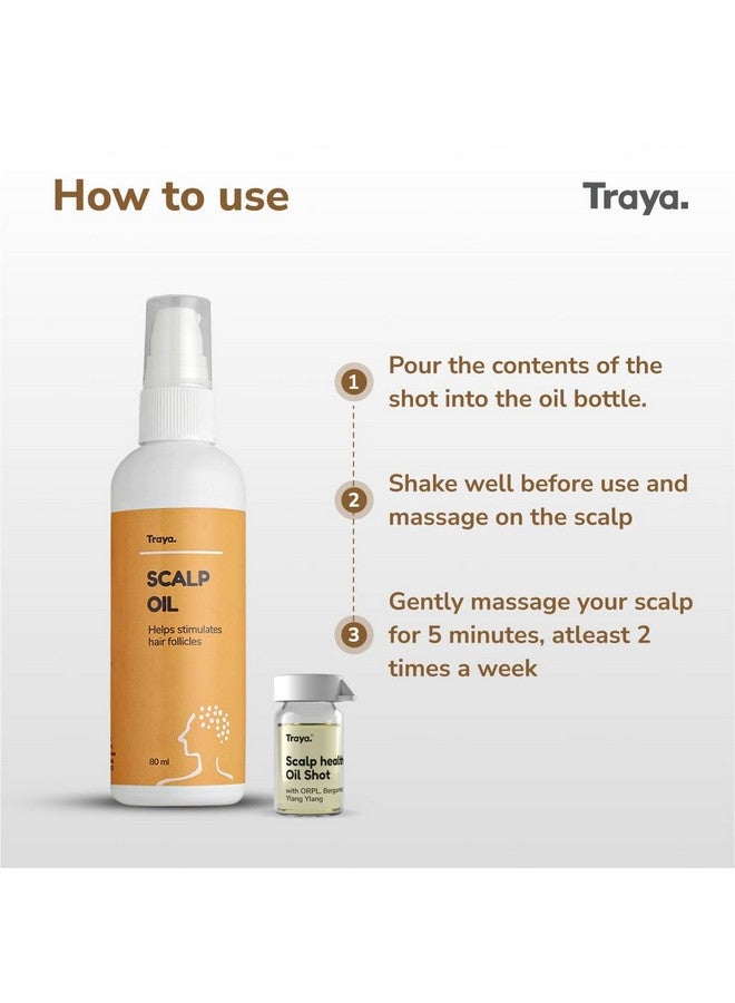 Traya Scalp Oil with Scalp Health Shots for Healthy Scalp | Contains Coconut Oil, Bhringraj Oil For Hair Growth, Bergamot Essential Oils, ORPL, and Ylang Ylang (87ml) - Image 5