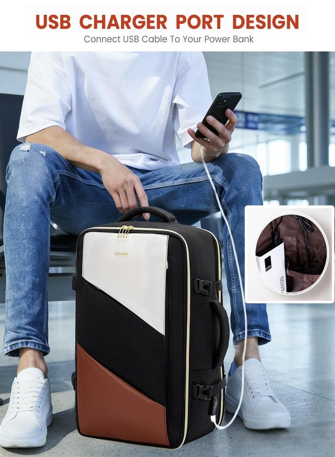LOVEVOOK Carry on Travel Backpack, Large 40L Personal Item Travel Bag for Men & Women Flight Approved with 3 Packing Cubes, Suitcase Water Resistant Luggage Daypack Business Weekender Bag, Black - Image 2