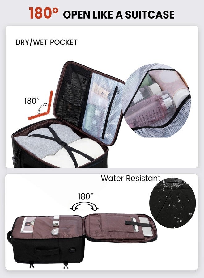 LOVEVOOK Carry on Travel Backpack, Large 40L Personal Item Travel Bag for Men & Women Flight Approved with 3 Packing Cubes, Suitcase Water Resistant Luggage Daypack Business Weekender Bag, Black - Image 5