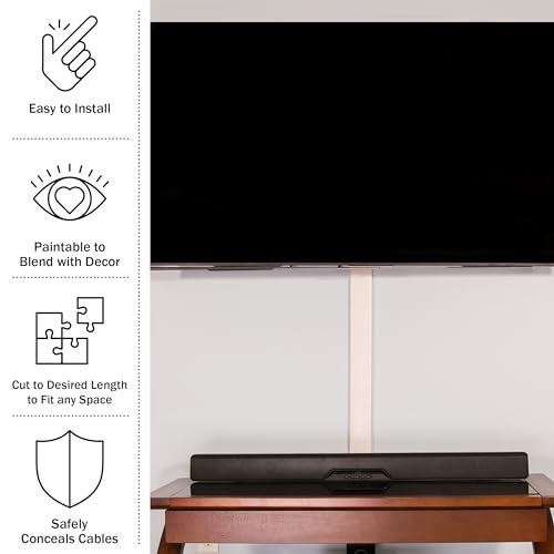 SimpleCord Set of Five 16-Inch Cord Covers - 80-Inch Total On-Wall Cable Management Kit for Wall-Mounted TV or Computer Cables by Simple Cord (White) - Image 2