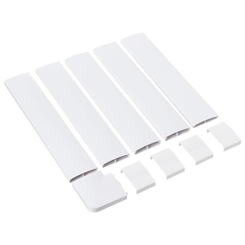 SimpleCord Set of Five 16-Inch Cord Covers - 80-Inch Total On-Wall Cable Management Kit for Wall-Mounted TV or Computer Cables by Simple Cord (White) - Image 4