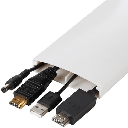 SimpleCord Set of Five 16-Inch Cord Covers - 80-Inch Total On-Wall Cable Management Kit for Wall-Mounted TV or Computer Cables by Simple Cord (White) - Image 3