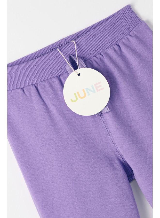 JUNE Baby Basic Cotton Sweatpant Purple - Image 4
