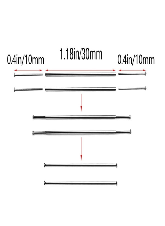 EarlyGlintsCX 1/64 Wheels Modified Hollow Shaft & Mushroom Nails 20 Sets - Suitable for 1/64 Diecast Cars DIY Tires - Each Set Includes 2 Hollow Shafts & 4 Mushroom Nails (1.18in/30mm) - Image 2