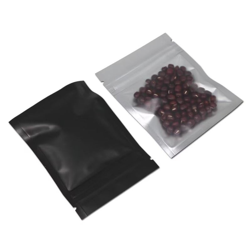 PABCK 100 Pcs Matte Black 33x51 inch Inside Size 29x39 inch Front Window Resealable Foil Zipper Lock Pouch for Zip Reclosable Lock Food Storage Bags Heat Seal Pouch Airtight Edible Grocery Pack