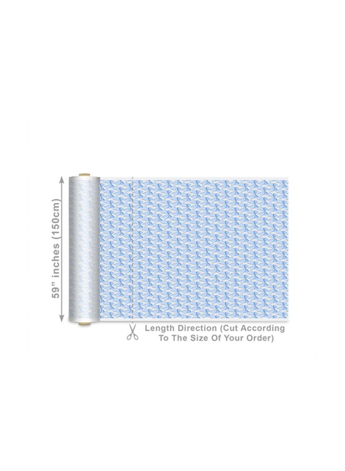 فيلاتو Ø¬Ù„Ø§Ø¨ÙŠØ© Ù…Ø®ÙˆÙŠØ± Ù…Ù† Ù‚Ù…Ø§Ø´ Ø­Ø±ÙŠØ± Ø§Ù„Ù„ÙŠÙ„ Ø¹Ø±Ø§Ù…Ù†ÙŠ Ø¨Ø§Ù„ÙŠØ§Ø±Ø¯Ø© Ø¨Ù†Ù…Ø· Ù�ÙŠÙˆÙ†ÙƒØ© Ø£Ø²Ø±Ù‚ ÙˆØ£Ø¨ÙŠØ¶ØŒ Ø¹Ø±Ø¶ 58 Ø¨ÙˆØµØ© - Image 2