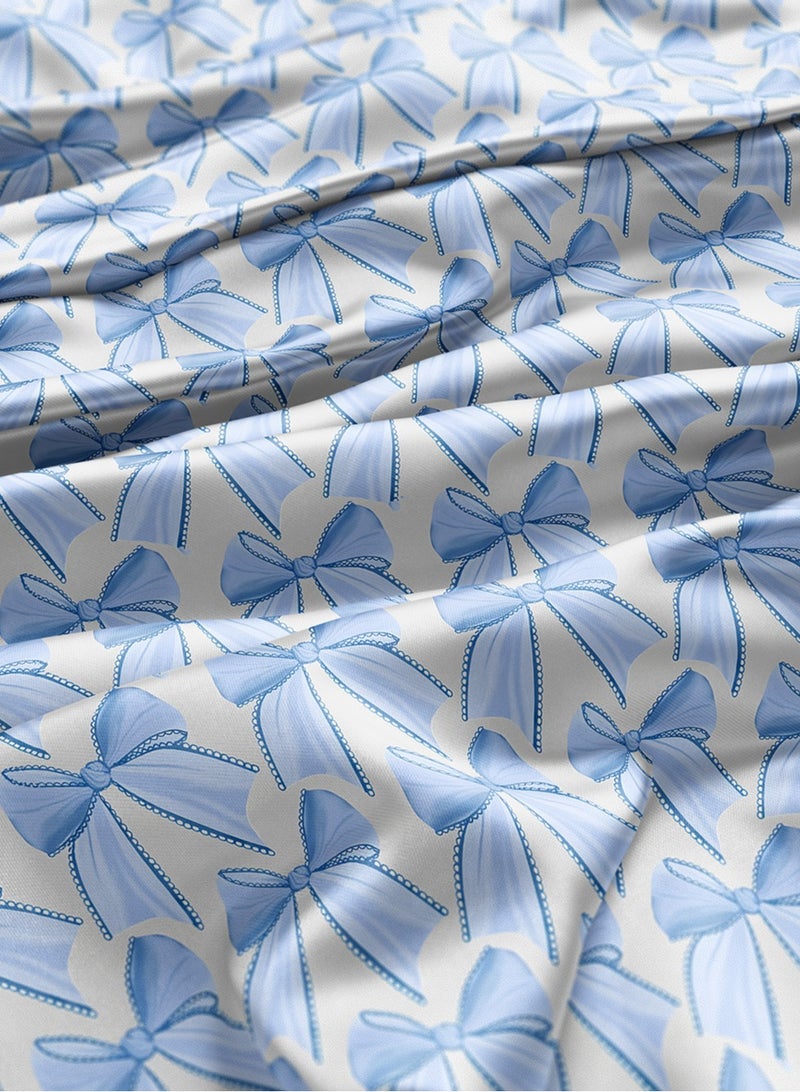 فيلاتو Ø¬Ù„Ø§Ø¨ÙŠØ© Ù…Ø®ÙˆÙŠØ± Ù…Ù† Ù‚Ù…Ø§Ø´ Ø­Ø±ÙŠØ± Ø§Ù„Ù„ÙŠÙ„ Ø¹Ø±Ø§Ù…Ù†ÙŠ Ø¨Ø§Ù„ÙŠØ§Ø±Ø¯Ø© Ø¨Ù†Ù…Ø· Ù�ÙŠÙˆÙ†ÙƒØ© Ø£Ø²Ø±Ù‚ ÙˆØ£Ø¨ÙŠØ¶ØŒ Ø¹Ø±Ø¶ 58 Ø¨ÙˆØµØ© - Image 3