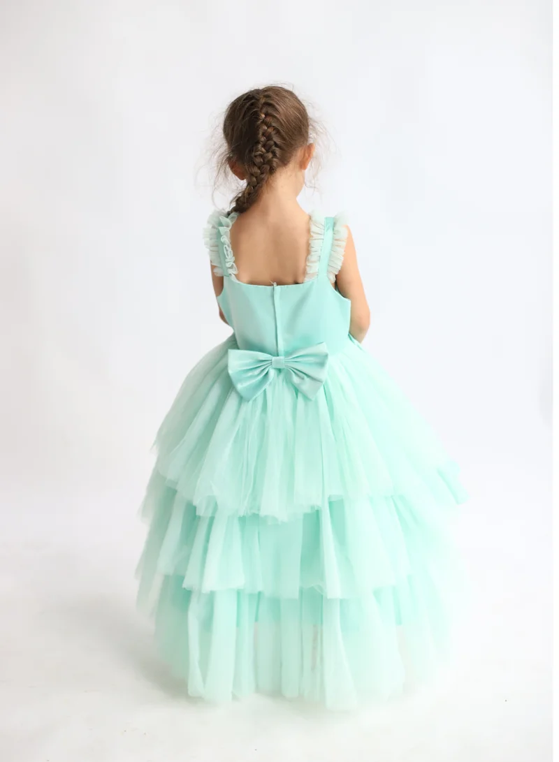 D'Daniela D' Daniela - Sleeveless Long Tail Dress Green