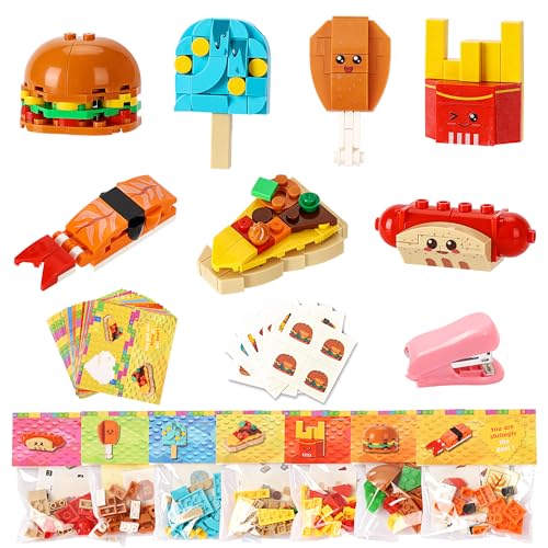 SKINOSM Valentines Day Cards for Kids 28 PCS Dessert Block Valentines Day Gifts Cards with 7 Designs Block Set for School Exchange Party Favors - Image 1