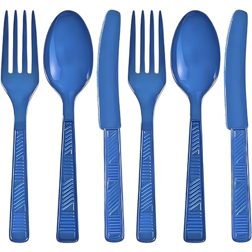 Party Dimensions Plastic Blue  Pack of 48 Cutlery Combo 48 count