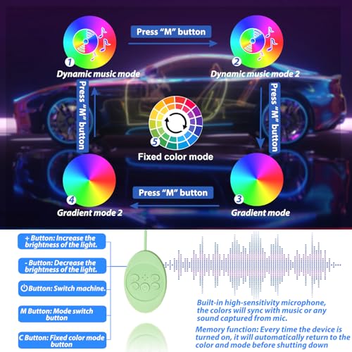 Fimker Soft Car Floor Mats With Led Strip Light, Universal Fit Black Automotive Carpet, App Control Interior Car Lights Floor Mats, Anti-Slip Waterproof RGB Car Decor Accessories For SUV, Trucks, Sedan,Jeeps - Image 3