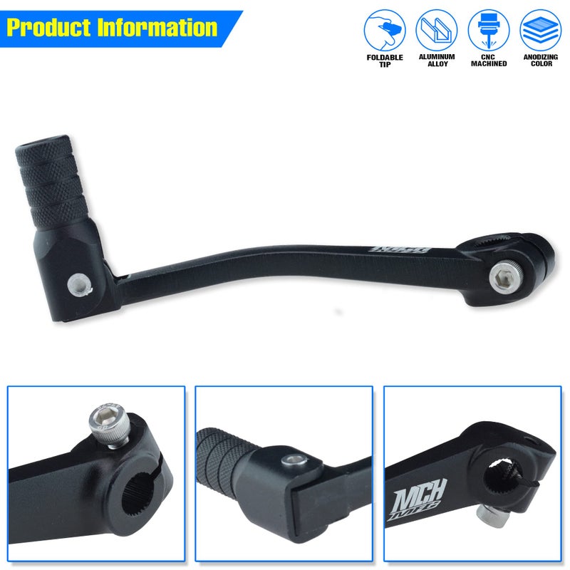 MCHMFG Folding Gear Shifter Shift Lever CNC Aluminum Gear Shifter Shift Lever for XR50 XR80 CRF50 CRF70 50cc-125cc Pit Dirt Bike Motorcycle (Black) - Image 5