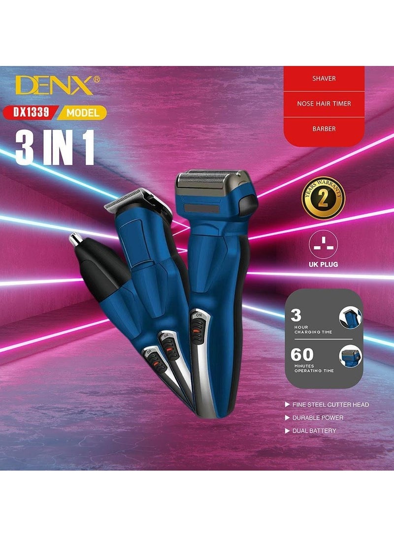 DENX DX1339 Electric Shaver (3 in 1) with USB Rechargeable Battery - Image 2