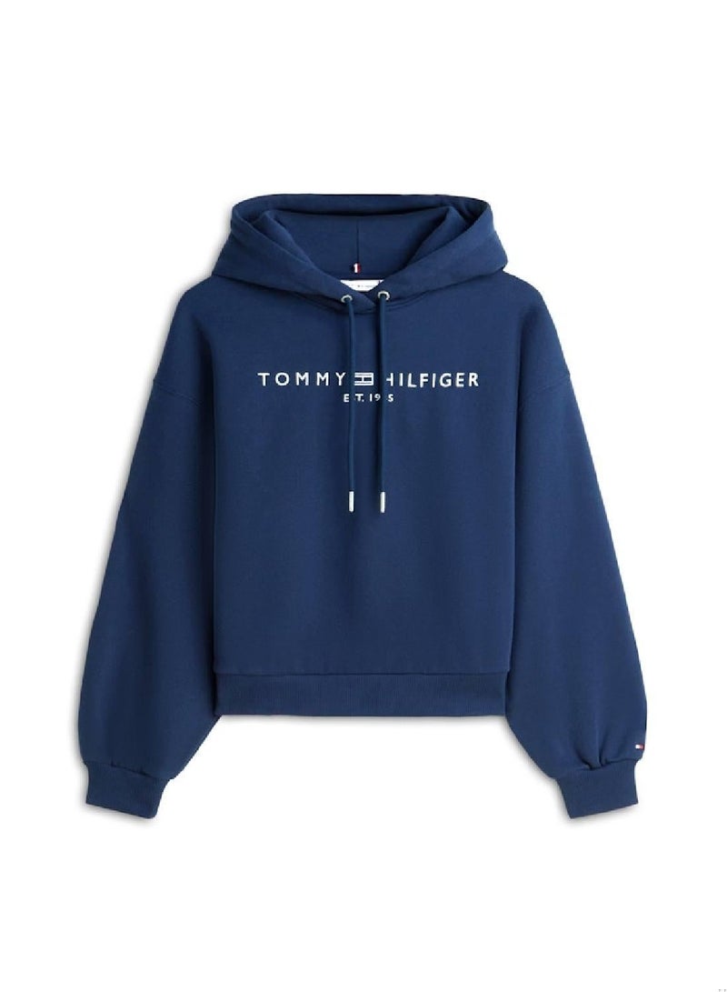 TOMMY HILFIGER Flex Fleece Logo Embroidery Relaxed Hoody - Image 4