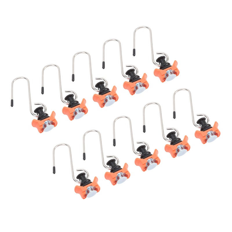 10PCS Single Stud Fitting L Track Tie Down Anchor with Hook for Van Pickup Trucks Trailers Breaking Load 110lbs Orange - Image 5