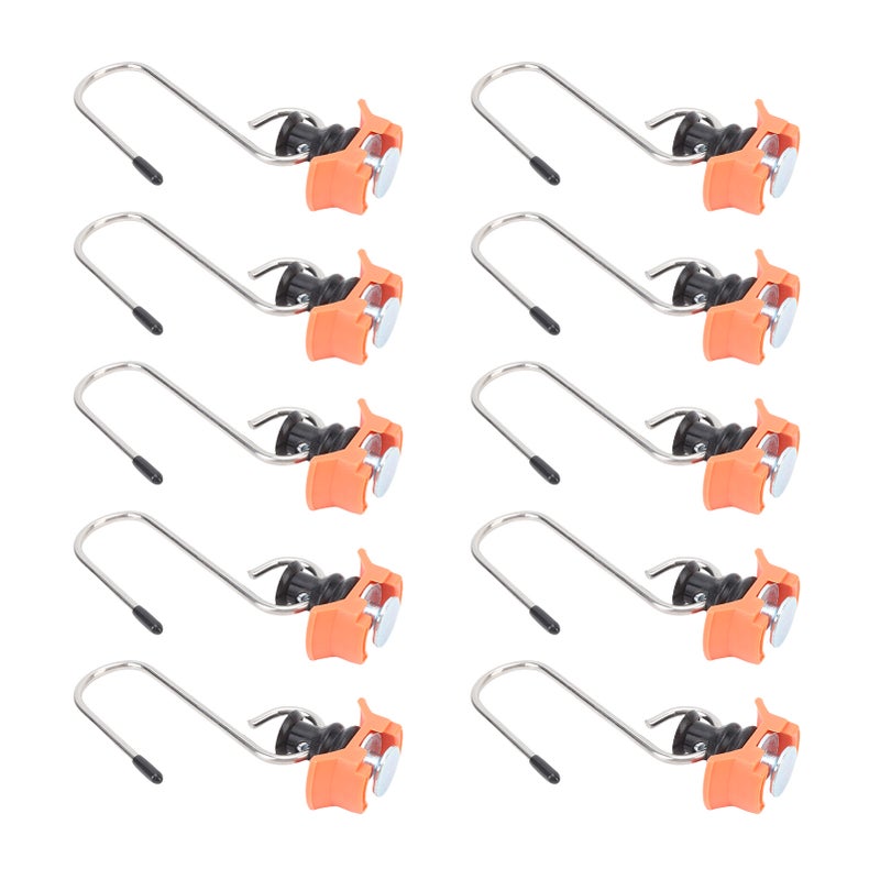 10PCS Single Stud Fitting L Track Tie Down Anchor with Hook for Van Pickup Trucks Trailers Breaking Load 110lbs Orange - Image 4