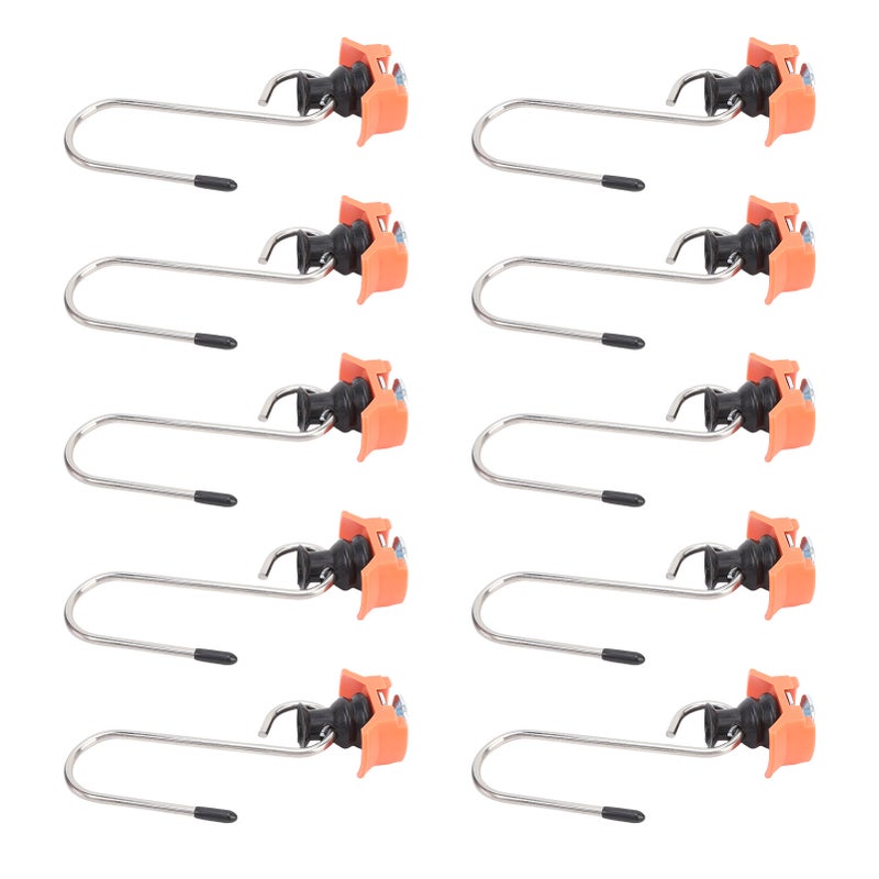 10PCS Single Stud Fitting L Track Tie Down Anchor with Hook for Van Pickup Trucks Trailers Breaking Load 110lbs Orange - Image 3