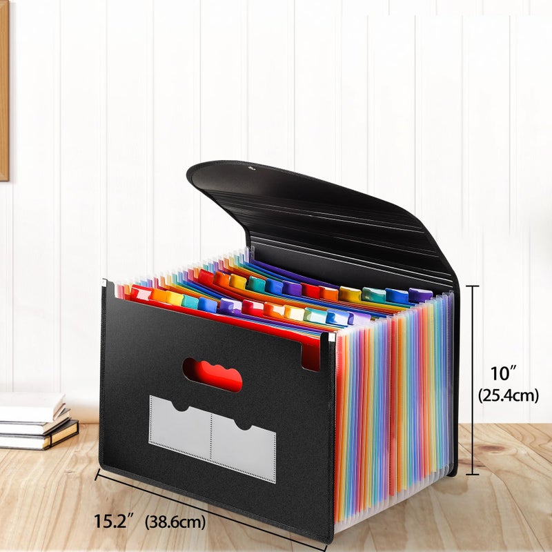 Yoassi Large Accordion File Organizer, 24 Pockets Legal File Folder, Expanding File Folder for Legal/Letter/A4 Size Papers, Receipt, Bills, Important Documents - Image 3