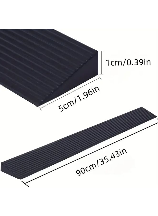 Self Adhesive Door Threshold Ramp 35.43x1.97 Inch Brown Pvc Wear Resistant Wheelchair Scooter Speed Reduction Ramp Indoor Doorway Stripe Anti Slip Strip - Image 3
