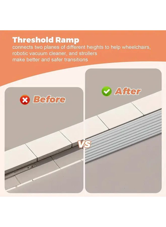 Self Adhesive Door Threshold Ramp 35.43x1.97 Inch Brown Pvc Wear Resistant Wheelchair Scooter Speed Reduction Ramp Indoor Doorway Stripe Anti Slip Strip - Image 2
