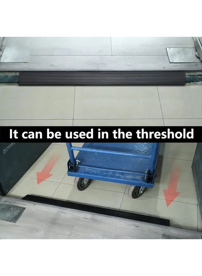 Self Adhesive Door Threshold Ramp 35.43x1.97 Inch Brown Pvc Wear Resistant Wheelchair Scooter Speed Reduction Ramp Indoor Doorway Stripe Anti Slip Strip - Image 5