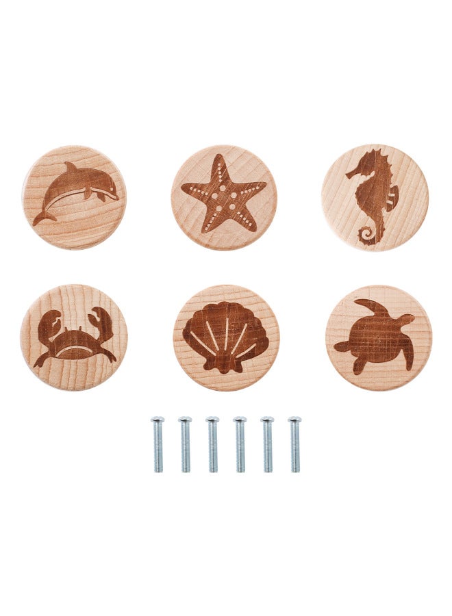 Wooden Retro Animal Printing Drawer Handle K Home Decoration Accessories Desk Drawer K