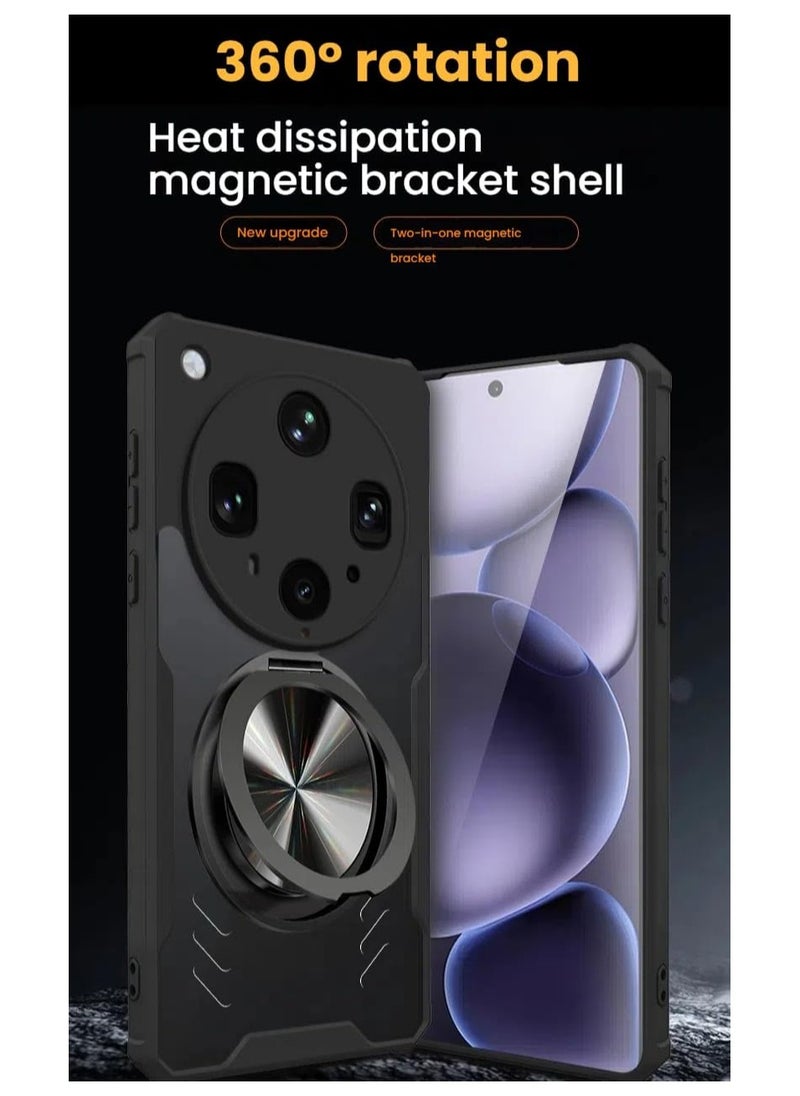General - Magnetic Case Compatible Oppo Find X8 Ultra 5G Graphene Cooling 360 Degree Rotating Stand Transparent Case Oppo Find X8 Ultra - Image 1