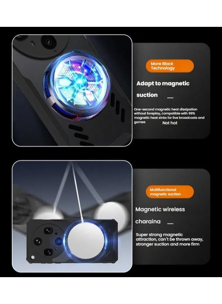 General - Magnetic Case Compatible Oppo Find X8 Ultra 5G Graphene Cooling 360 Degree Rotating Stand Transparent Case Oppo Find X8 Ultra - Image 1