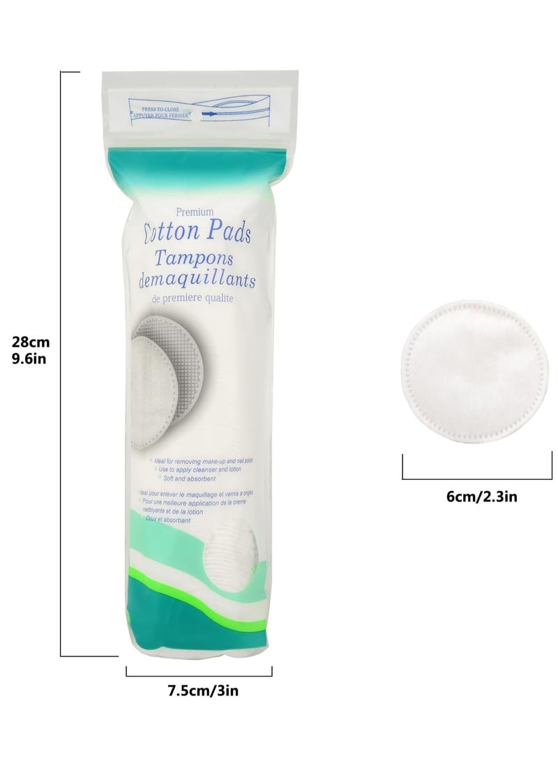 FengSVMA 3 Packs 300 Sheets Premium Cotton Rounds ，for FaceFacial Lip & Eye Makeup Remover Pads, Effective Cosmetic Cotton Round,Hypoallergenic, Lint-Free - Image 2