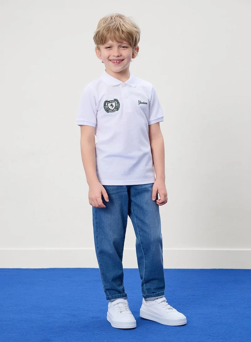 جيوردانو Kids' Slim Fit Club House Embroidered Polo