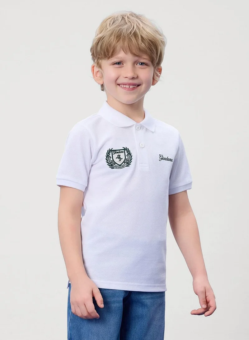 GIORDANO  Kids' Slim Fit Club House Embroidered Polo  | Best Price UAE