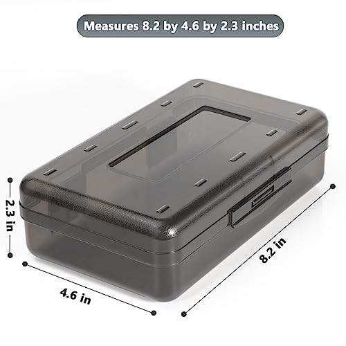 DANRONG Pencil Box, Large Capacity Pencil Case, Plastic Pencil Boxs for Kids Girls Boys Adults, Hard Crayon Box Storage with Snap-Tight Lid for School Office Supplies - Image 2