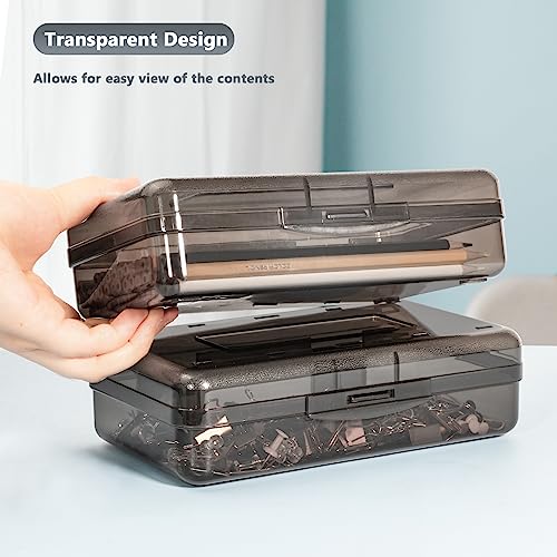 DANRONG Pencil Box, Large Capacity Pencil Case, Plastic Pencil Boxs for Kids Girls Boys Adults, Hard Crayon Box Storage with Snap-Tight Lid for School Office Supplies - Image 4