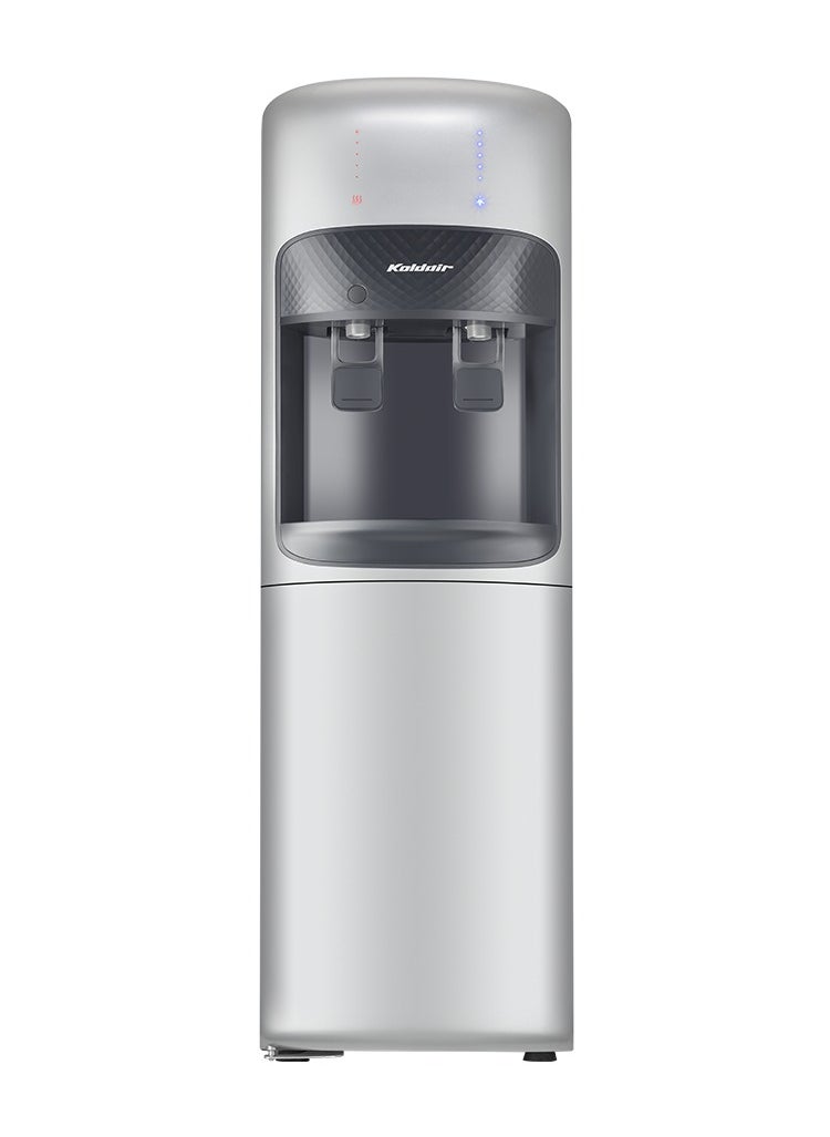 Koldair - Water Dispenser Top-Load Freestanding With Fridge 2 Taps Hot And Cold Type AF Silver - Image 1