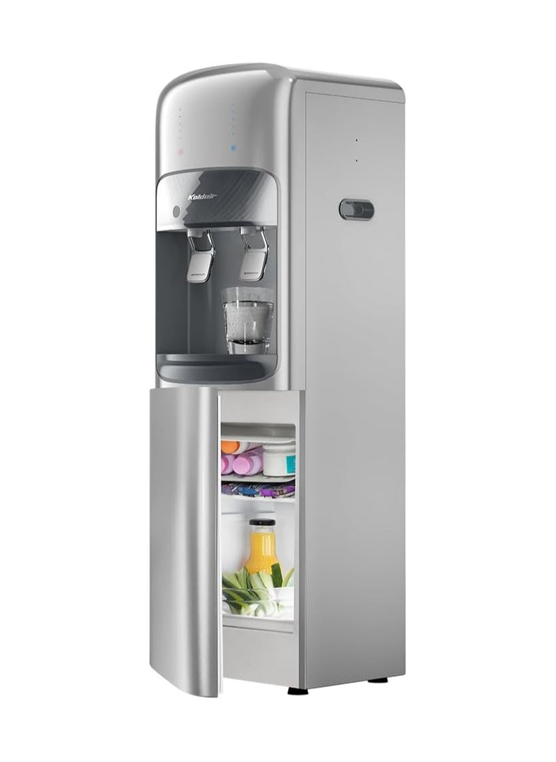 Koldair - Water Dispenser Top-Load Freestanding With Fridge 2 Taps Hot And Cold Type AF Silver - Image 1