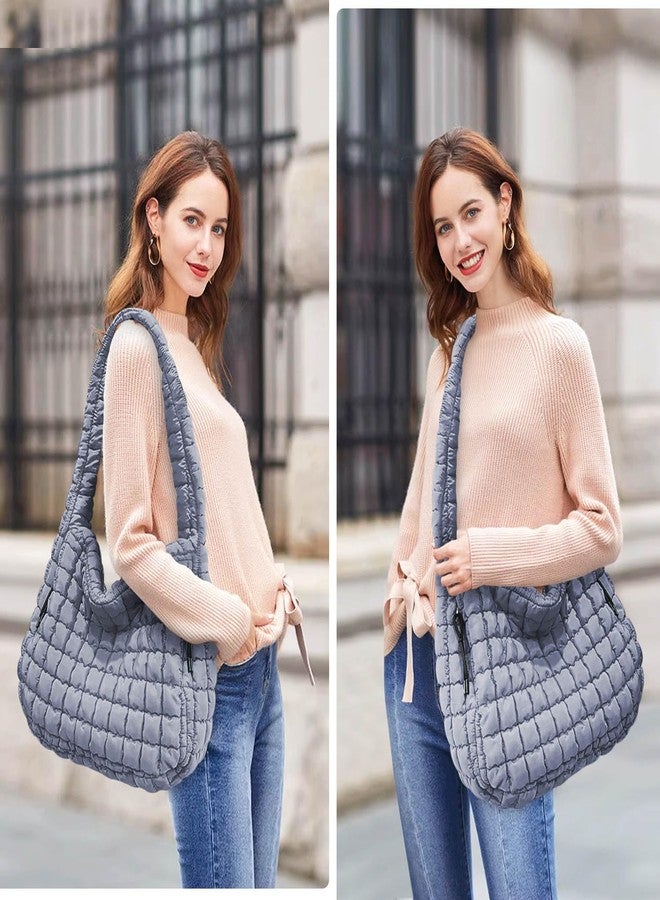 Bagtopia حقيبة حمل مبطنة من Bagtopia، حقيبة حمل مبطنة كبيرة، حقيبة كتف مبطنة خفيفة الوزن، حقيبة كتف مبطنة ناعمة، حقيبة يد مبطنة للعمل، النادي الرياضي، السفر، رمادي - Image 2