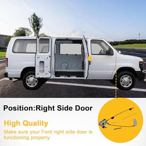 EKLN Door Latch Assembly with Cable & Rod Door Latch Econoline Van Right Side Hinged Cargo Door Compatible with 1992-2019 Ford E150 E250 E350 Replaces OE#8C2Z15264A00B 8C2Z15264A00D - Image 4