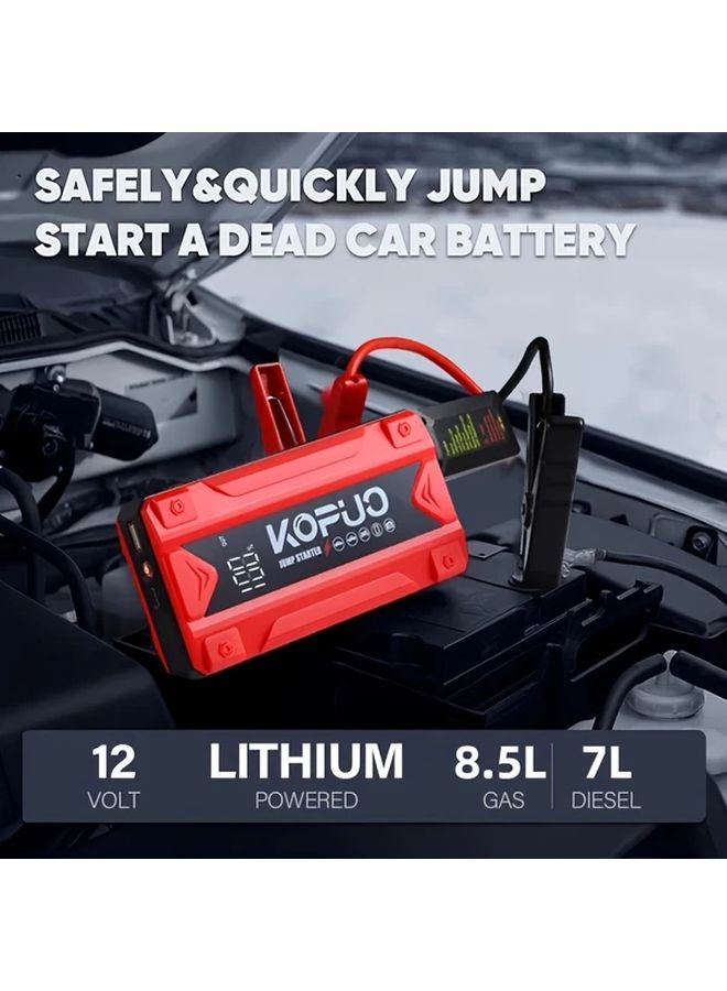 بلاك 4000A مولد قفز بطارية السيارة بنك طاقة لمحركات البنزين والديزل مع ضوء LED USB - Image 4