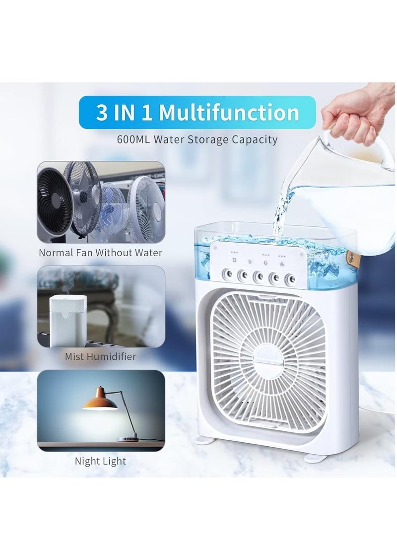 Generic "Portable Fan Cooling Fan with 7-Color LED Light, USB Desk Air Conditioner Water Fan with 3 Sprays, Perfect for Bedroom, Office, and Dorm"  - Image 2
