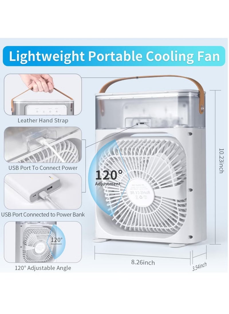 Generic "Portable Fan Cooling Fan with 7-Color LED Light, USB Desk Air Conditioner Water Fan with 3 Sprays, Perfect for Bedroom, Office, and Dorm"  - Image 3