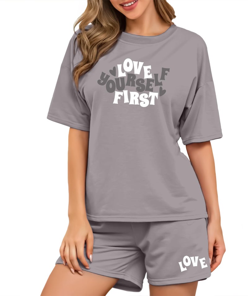 SHODOX® Womens Cotton Blend Printed Tshirt and Shorts Co-ords Set (Pack of 1) - Image 1