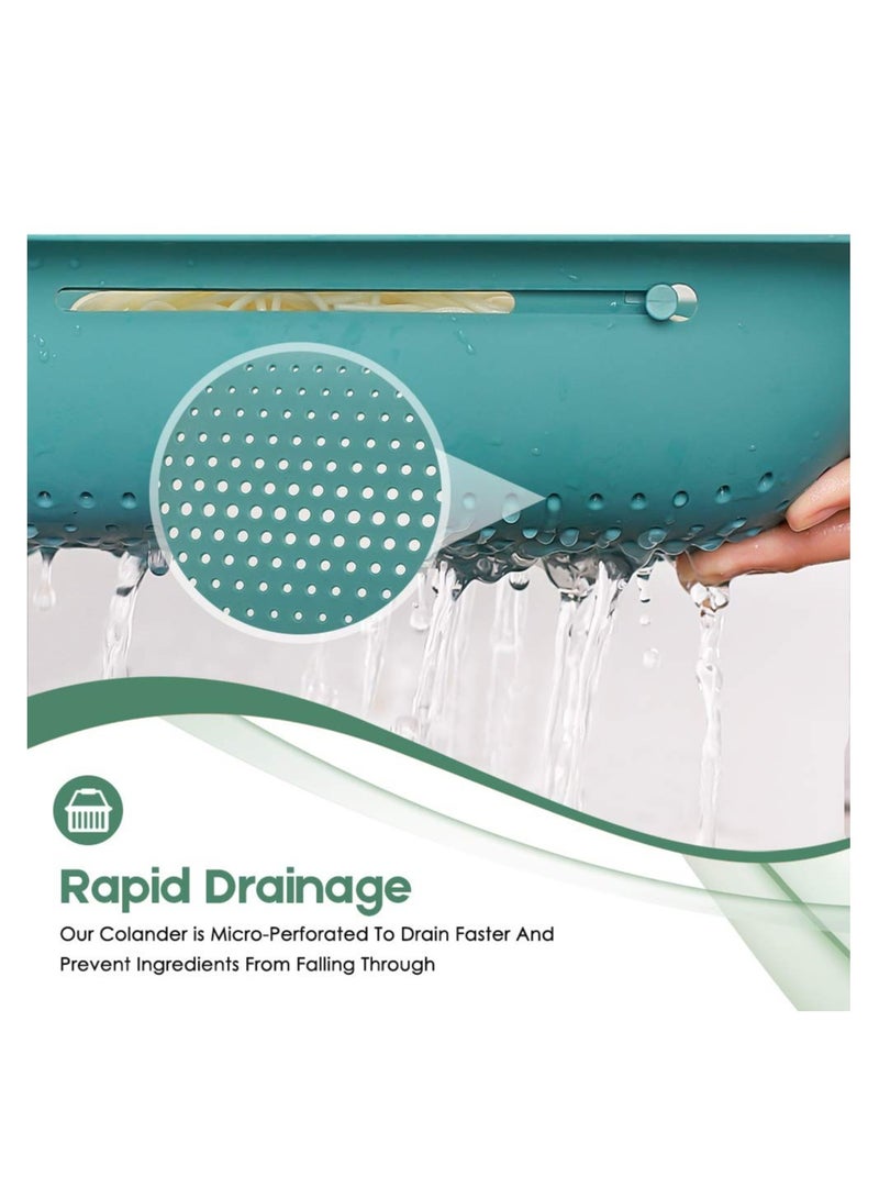 SYOSI Expandable Colander, Over-Sink Drainer Over-Sink Drainer Kitchen Space-Saver Multi-Purpose Kitchen Colander Noodle and Pasta Strainer Sink-Top Colander for Draining Pasta, Vegetable and Fruit - Image 2